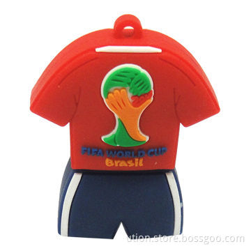 Brazil World Cup Polo Shirt USB Flash Drive with PVC Material, Free Sample and Package